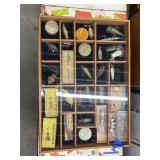 Wooden Display Case w/Fishing Lures 21"x15"