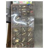 Wooden Display Case w/Fishing Lures 17"x33"