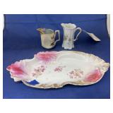 5 Pcs - Tray w/Creamers - Teacup & Saucer