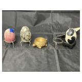 5 Pcs - Egg Holders & Carved Eggs