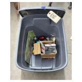 Assorted Fishing Line & Reels in Plastic Bin w/Lid