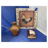 3 Pcs - Rooster Pic - Cards in Box - Vase