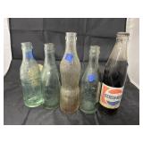 5 Pcs - Glass Bottles - 1 w/Contents