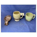 Frankoma Cups & Spoon Rest