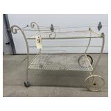 Expanded Metal Patio Cart on Wheels