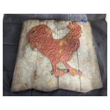 Metal & Wood Rooster Wall Hanging Dï¿½cor