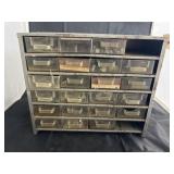 Metal Organizing Bin w/Contents