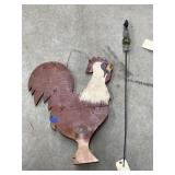 Wooden Rooster Dï¿½cor & Garden Bird Stake