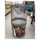 Wire Basket w/Assorted Vintage Bobbers