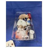 Assorted Figurines in Plastic Bin