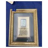 Framed Smokey the Bear Stamp