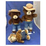 3 - Smokey the Bear Stuffed Bears
