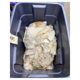 Assorted Doilies in Plastic Bin w/Lid