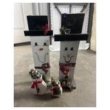 4 Pcs - Wooden Snowman Dï¿½cor
