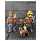 4 Pcs Smokey the Bear - Figurines