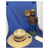 2 Pcs - Smokey the Bear Plastic Hat & Coin Bank