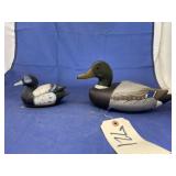 2 - Wooden Ducks - Wildfire Decoy & Other