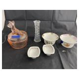 6 Pcs - Vase - Small Bowls - Trinket Box w/Lid