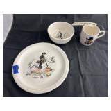 3 Pcs - Hop Along Cassidy Plate - Bowl - Mug