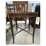 Glass Topped Side Table 24"L x 24"W x 28"H