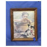 Framed Baby in Tub Pic