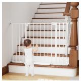 Baby Gate with Bannister Adapter, White, 29.7-46"