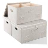 3 Pack 75 Quart Extra Large Decorative Storage Bin