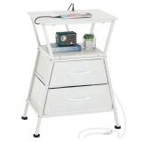 Wooden Nightstand With 2 Drawers, Approx 15.75 x 1