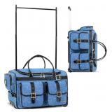 Fanwoli 23" Denim Dance Bag with Garment Rack, PU