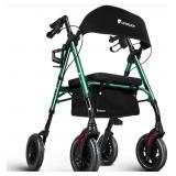 Rollator Walker with Seat, Hand Brake, 300 Lb. Cap