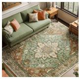 Floral Vintage Distress Print Pattern 8x10 Washabl