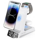 4in1 Alarm Clock with Wireless Charging for Multip