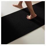 Bathroom Rug, Black Chenille/Rubber Backing, Appro