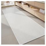Bathroom Runner Rug, Chenille, Beige, 24x60" Non-