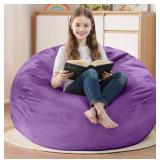 2 Ft Bean Bag Chair With Purple Dutch Velvet Cover
