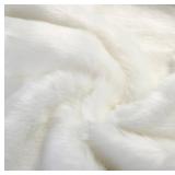Faux Fur Plush Shaggy Blanket White Approx 58" x