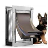 3 Flap Insulated Dog Door for Wall, Aluminum Frame