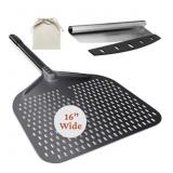 16" Pizza Peel with Long Handle, Aluminum Perfora