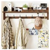 Coat Rack Wall Mount 35" Large Wall Hooks with Sh
