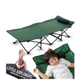Hunter Green/Black Folding Cot for Child, With Car