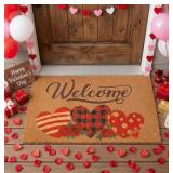 Valentines Day Door Mat- Non Slip Backing, Front D
