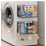 2 Pack Magnetic Laundry Basket Organizer, Black Wi