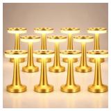 12 Pc Gold Cordless Mini LED Table Lamps, Recharge