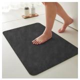 Black Quick Dry, Absorbent, Non-Slip Back, Bathroo