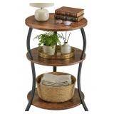 Round Side Table - 3 Tier End Table for Small