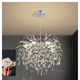 Modern Tree Branch 18" Crystal Chandelier 6 Light
