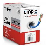 Cmple Cat5e Plenum Cable 1000ft, CMP, Blue 350MHz