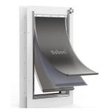 Baboni Pet Door, 3 Flap Metal Frame, White, Telesc