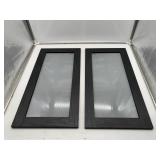 2 Ct. Tempered Glass Cabinet Doors, Black MDF Faux