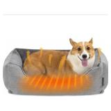 Heated Dog Bed with Auto Sensing Heated Pad 3 Temp